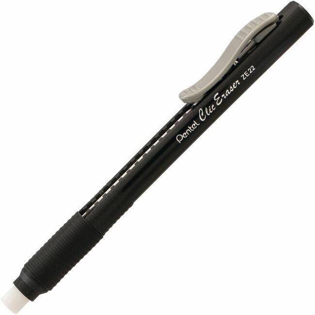 Pentel of America Eraser Clic W/Grip Black PENZE22A