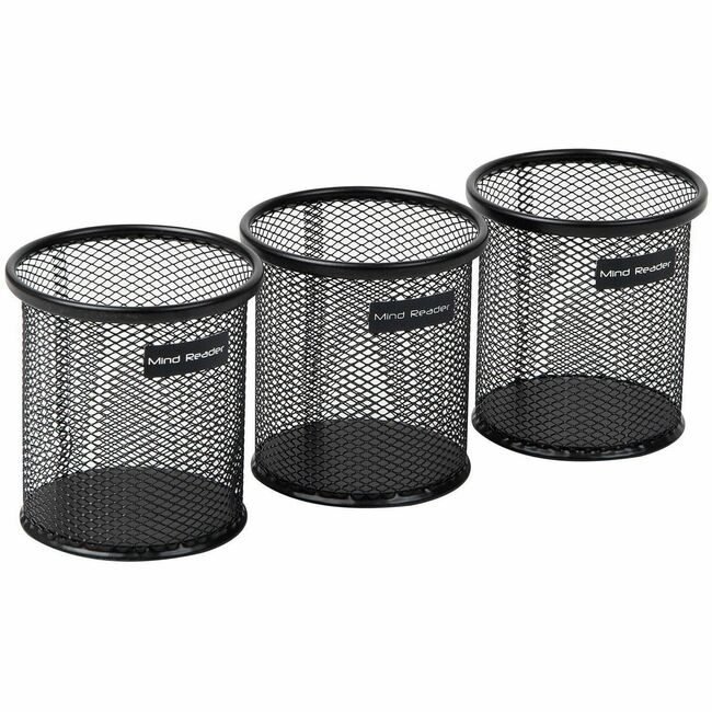 Mind Reader Products Cup Pen Mtl Mesh Black 3 EA EMSCLIPMESH3BLK