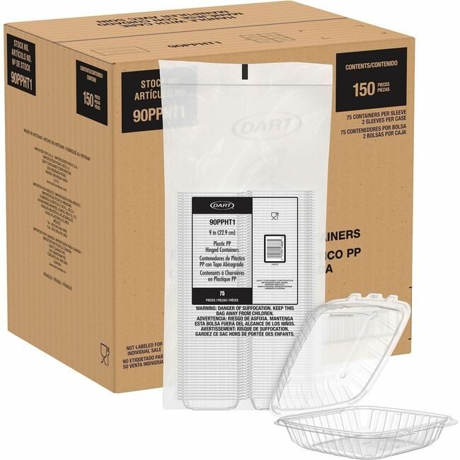Dart Container Corporation Hingd 9" Plastic Pp DCC90PPHT1CT