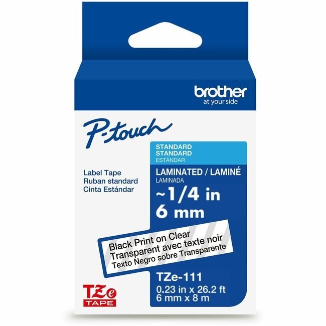 Brother International Cartridge Tape 1/4" Bk/Cl BRTTZE111G