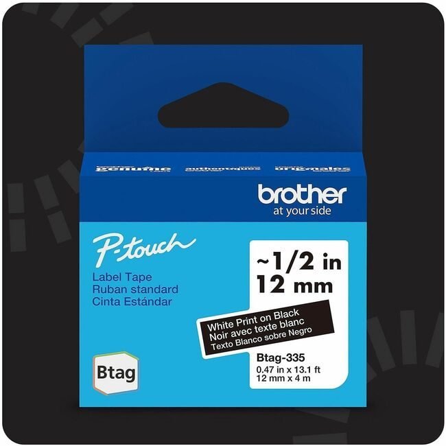 Brother International Tape Label Btag We On Bk BRTBTAG335