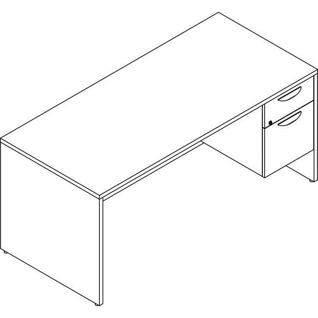 Lorell Desk 30X66 Right 3/4 Ped Ge LLRPD3066QRGE