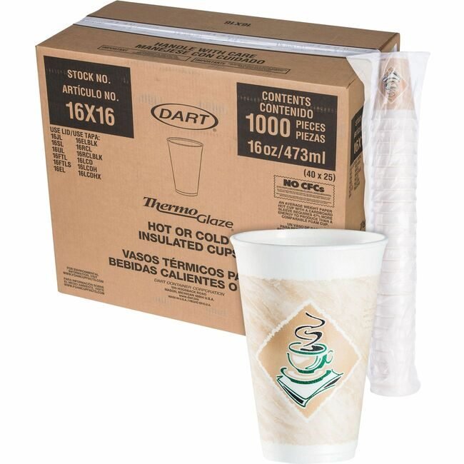 Dart Container Corporation Cup Foam Design Cafe G 16OZ DCC16X16G