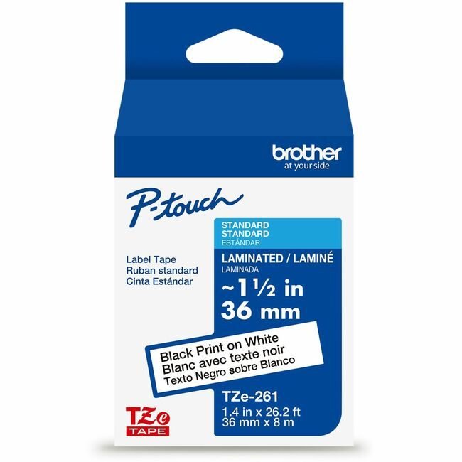 Brother International Cartridge Tape 1 1/2" Bk/We BRTTZE261G
