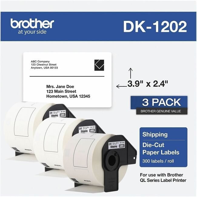 Brother International Label 2.4" X 3.9" 3 Pack BRTDK12023PK