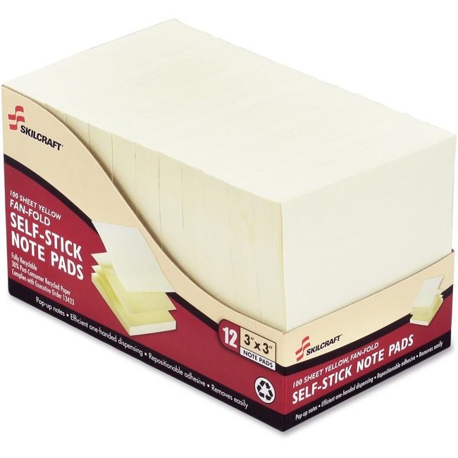 SKU-LEVEL VERIFICATION REQUIRED Notepad Slfstk Fanfold 3X3 NSN3526616