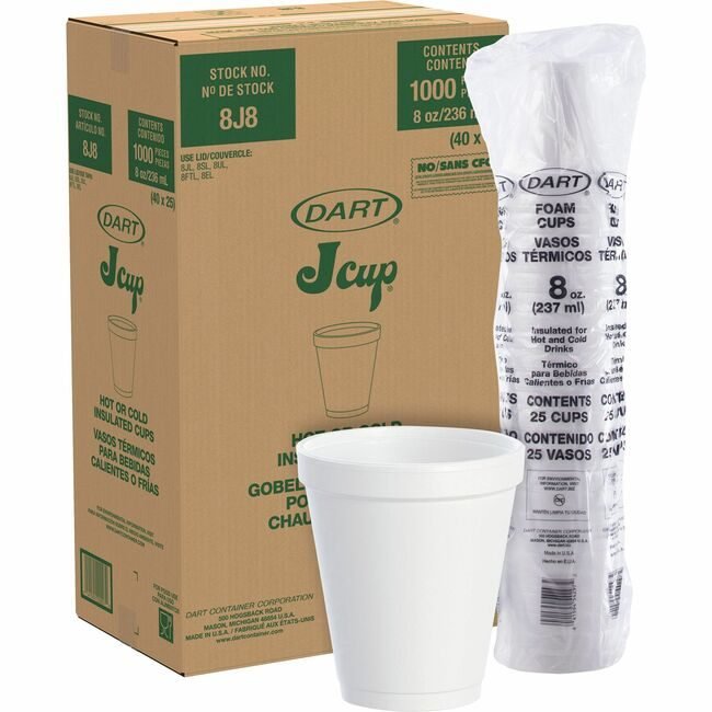 Dart Container Corporation Cup Foam 8OZ We 25 Pack DCC8J8CT