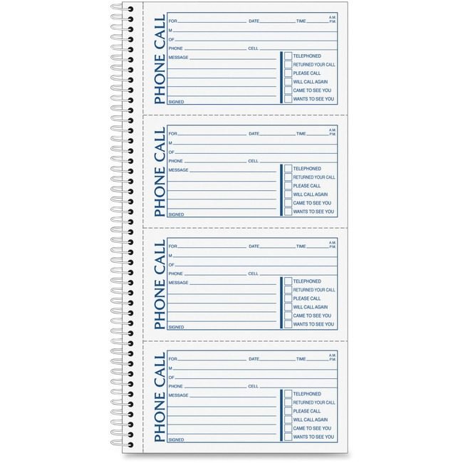 Adams Business Forms Book Message Phone 11X5.5" ABFSC115-4D