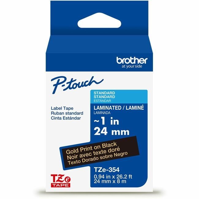 Brother International Cartridge Tape 1" Gd/Bk BRTTZE354G
