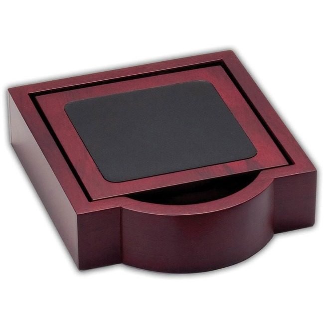 Dacasso Coaster Set Lthr Rosewood DACA8045