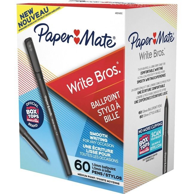 Newell Brands Paper Mate Pen Writebros Medium Black 60 Count PAP4621401C