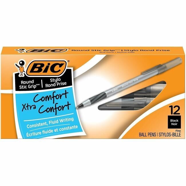 BIC Corporation Pen Roundstic Grip Fine Black BICGSFG11-BK