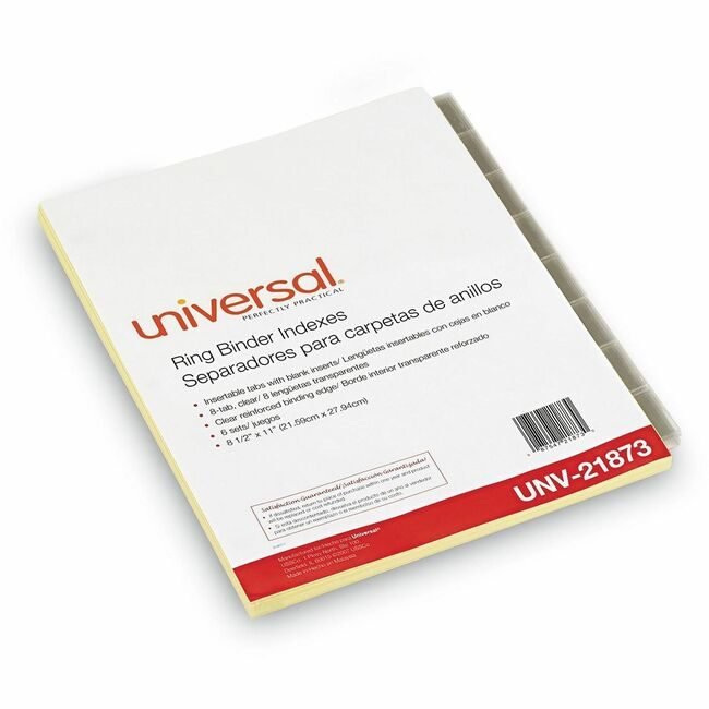 Universal Office Products Index Eco 8TAB 6/PK Cr UNV21873
