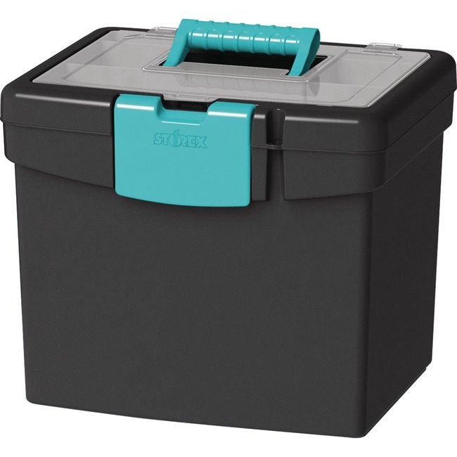 Storex Box File W/Xl Lid Blk/Tl STX61414B02C