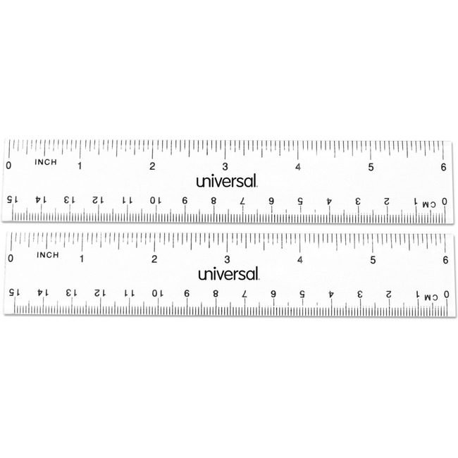 Universal Office Products Ruler 6" Clear 2/PK UNV59025