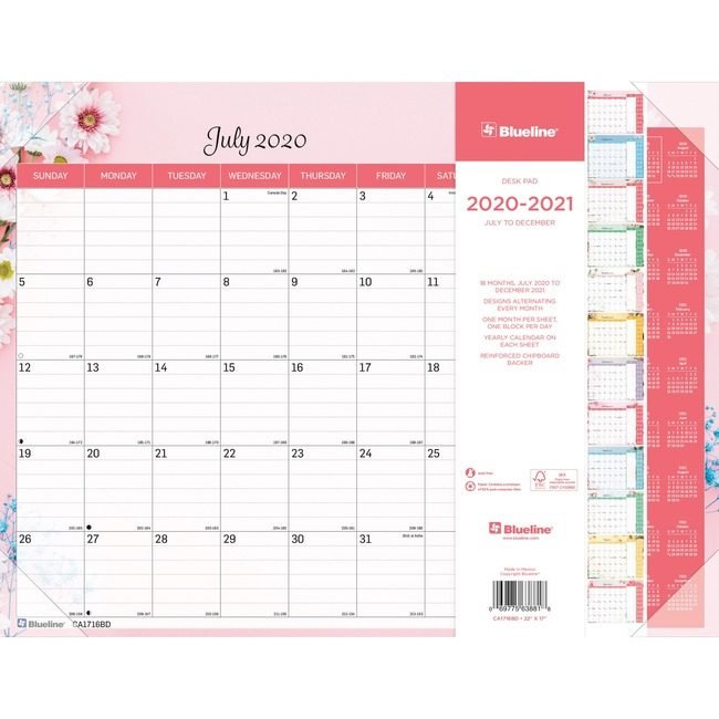 Dominion Blueline, Inc. Schneider Vizz Deskpad Monthly 22X17 18MOS REDCA1716BD