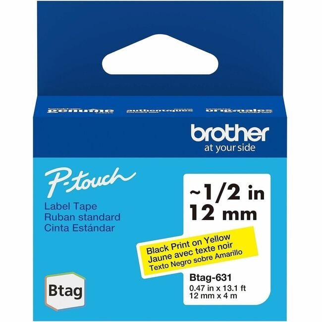 Brother International Tape Label Btag Bk On Yw BRTBTAG631