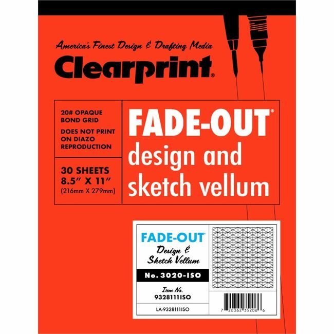Clearprint / Chartpak Paper Grid Isometric 30DGRE CLE932811ISO