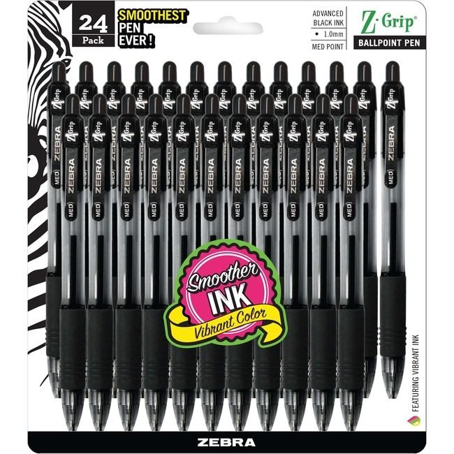 Zebra Pen Corporation Zgrip Bp Rt 1.0 Black 24 Pack ZEB12221