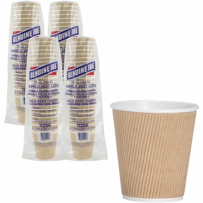 Genuine Joe Cup Ripple Hot 10OZ GJO11256CT