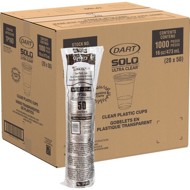 Dart Container Corporation Solo Cup Pet Squat Clear 16OZ SCCTP16DCT