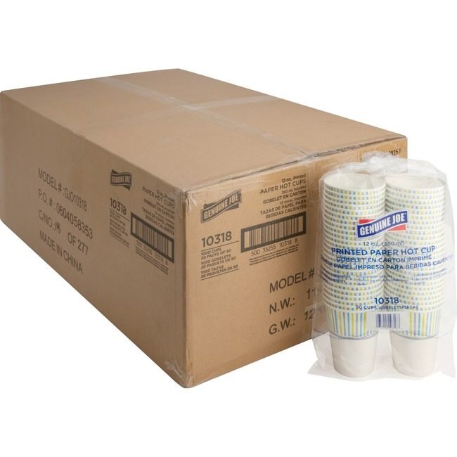 Genuine Joe Cup Paper Hot Printed 12OZ GJO10318CT