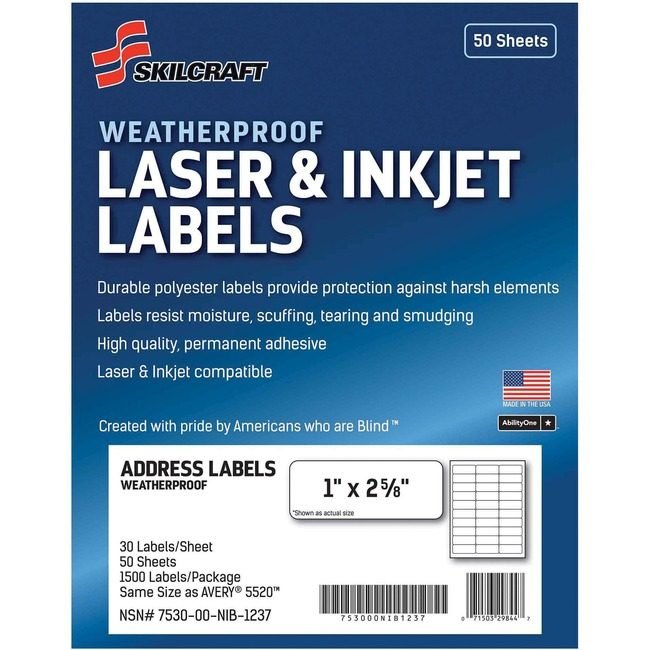 Varies / verify SKU SKU-LEVEL VERIFICATION REQUIRED Label Weath 1X2-5/8 White NSN6736516