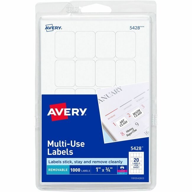 Avery Products Corporation Label Removeable 0.75X1 We AVE05428