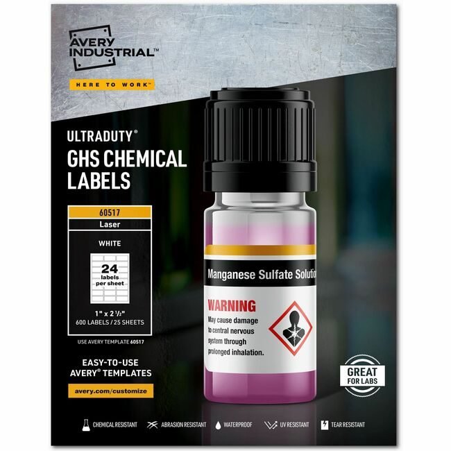 Avery Products Corporation Labels Ghs 24UP Lsr We AVE60517