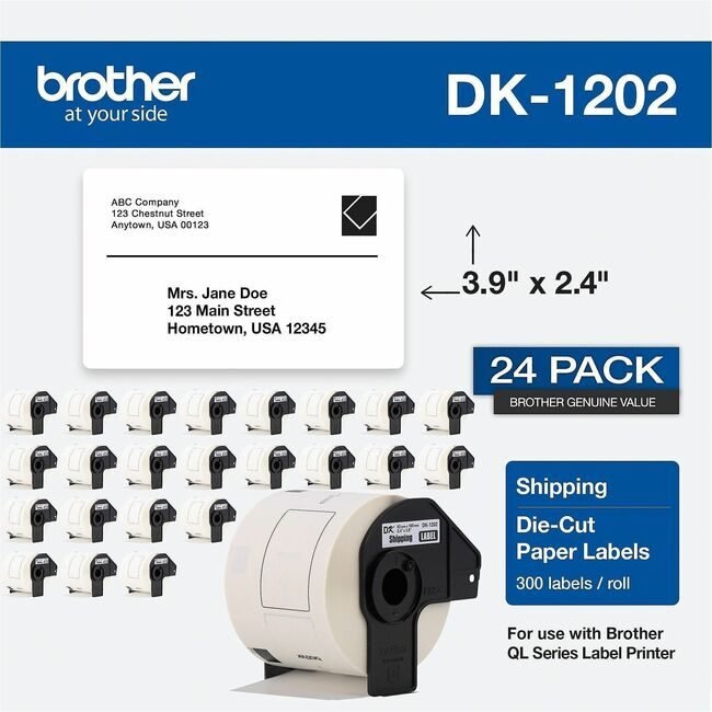 Brother International Label 2.4" X 3.9" Pack BRTDK120224PK