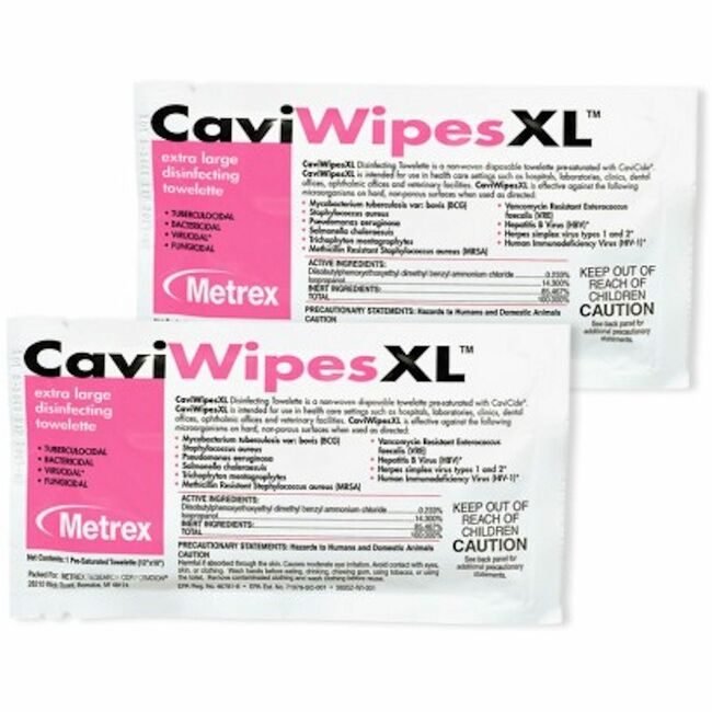 Metrex Research CaviCide Wipes Single Caviwipesxl MRXMACW078155