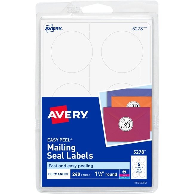 Avery Products Corporation Label Seal 1.5ROUND 6U 40SH AVE5278