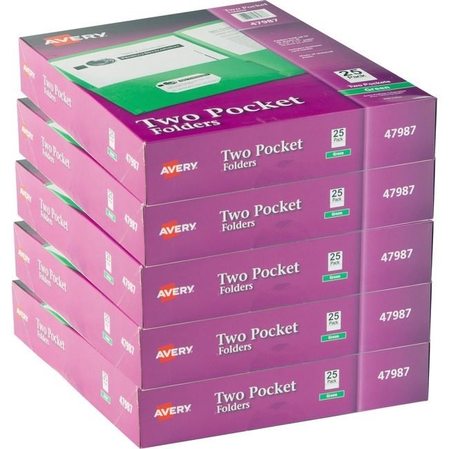 Avery Products Corporation Folder 2-POCKET Letter Green AVE47987CT