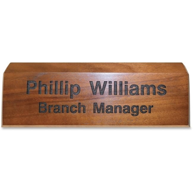 Shachihata / Xstamper Sign Dsk Engrvd Walnut 2X8 XSTK82
