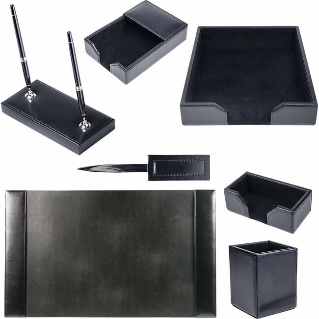 Dacasso Dsk St Bnd Lthr Black 7PC DACD1408