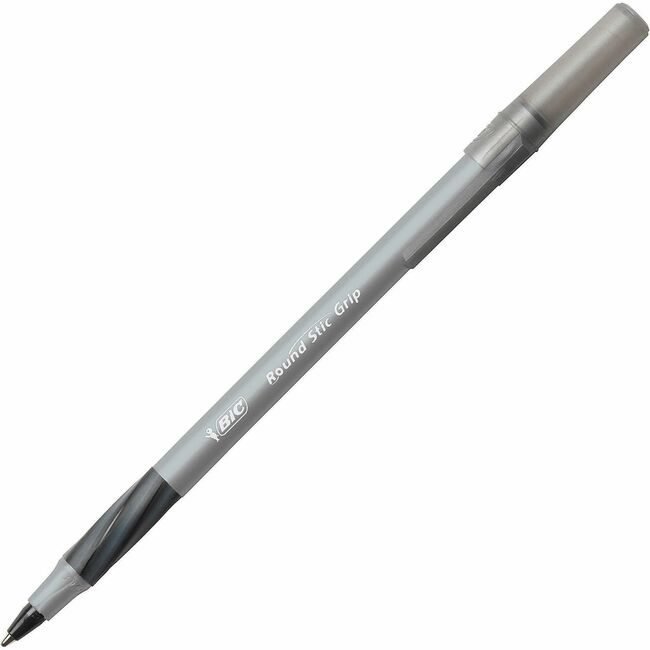 BIC Corporation Pen Roundstic Grip Black 36 Count BICGSMG361BK