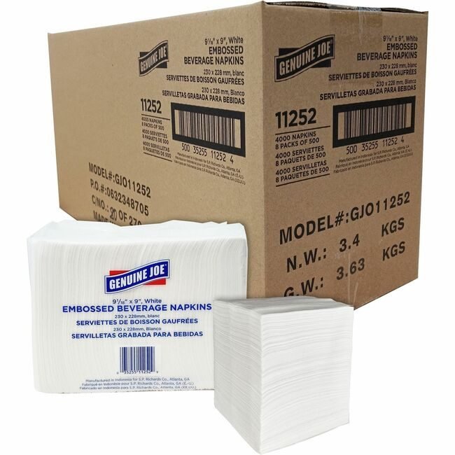 Genuine Joe Napkin Beverage 9.5X9.25 GJO11252