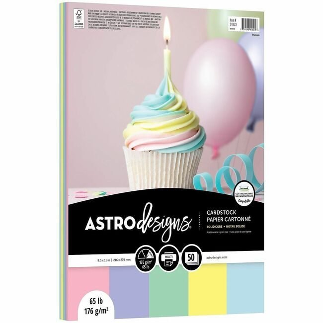 Neenah Paper, Inc. Astrobrights Cardstock Ad Pastels 50SH WAU91803