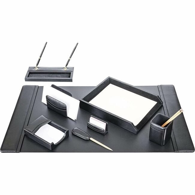 Dacasso Dest Set Lthr Black 8PC DACD1012