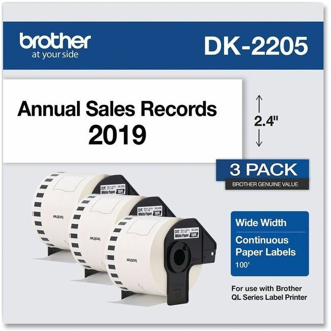 Brother International Label 2.4" X 100 3 Pack BRTDK22053PK