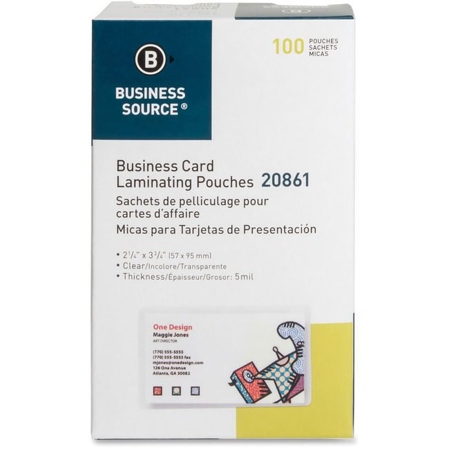 Business Source Pouch Laminate Bsncrd 5MIL BSN20861