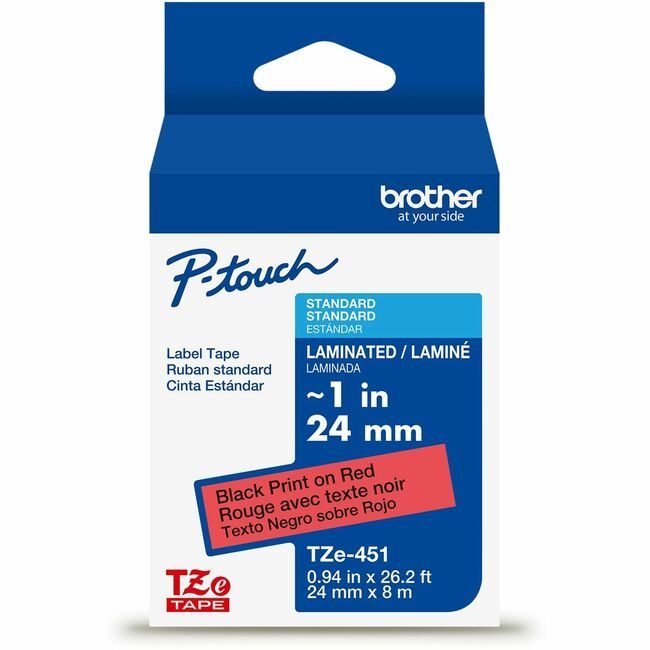 Brother International Tape Label 1" Bk/Rd BRTTZE451G