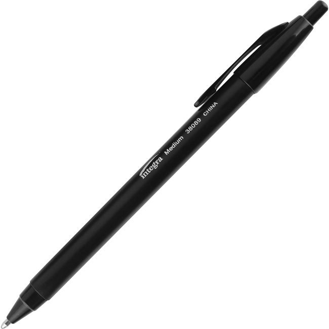 Integra Pen Ballpoint Retrct Medium Black ITA38089