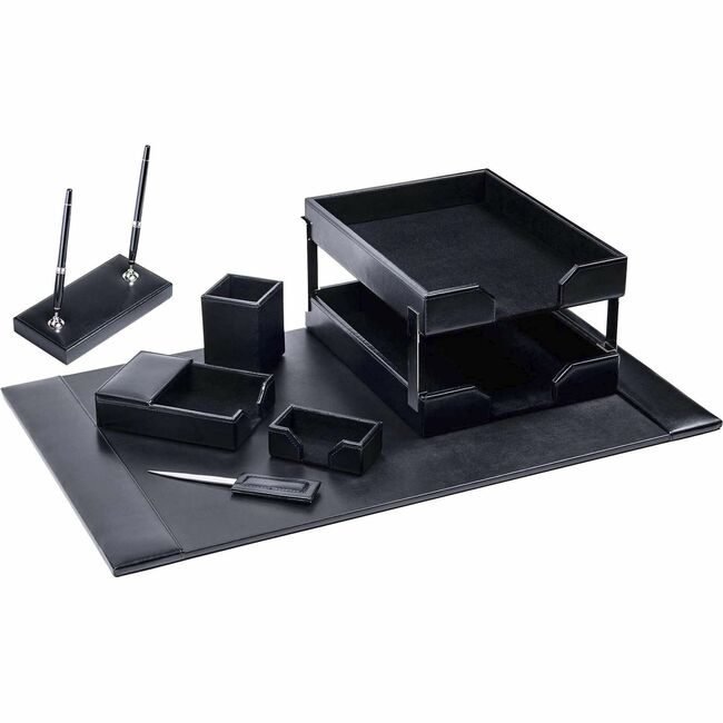 Dacasso Dsk St Bnd Lthr Black 9PC DACD1409