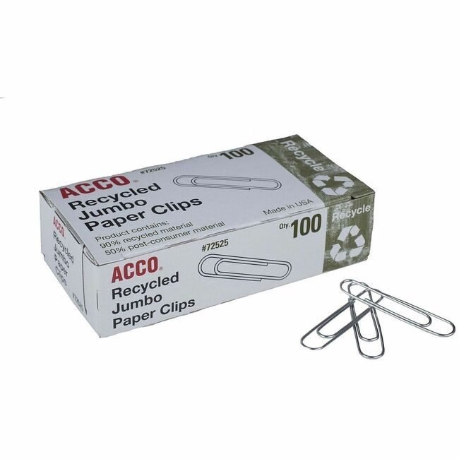 ACCO Brands Clips Recycled Jumbo 100 Count ACC72525