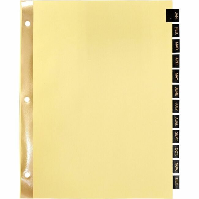 Business Source Divider Leather Tabs Monthly BSN01183