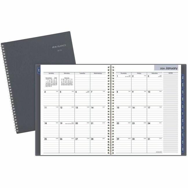 ACCO Brands AT-A-GLANCE Planner 9X11 Monthly Gray AAGGC47007