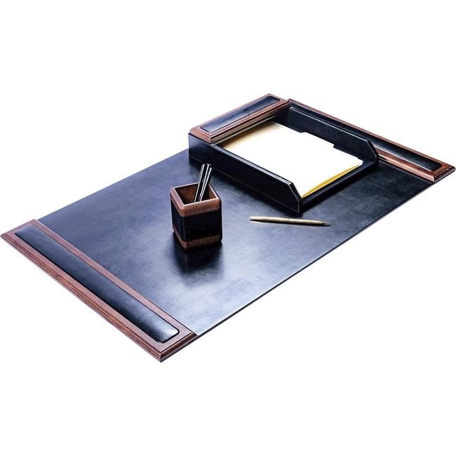 Dacasso Dsk St Walnut Lthr 3PC DACD8437