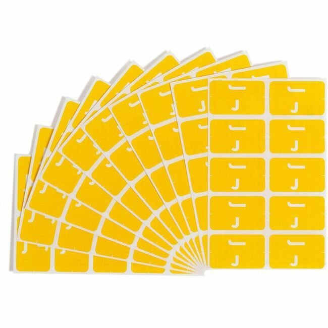 Smead Manufacturing Co. Label Accs "J" Yellow 100 Count SMD67180
