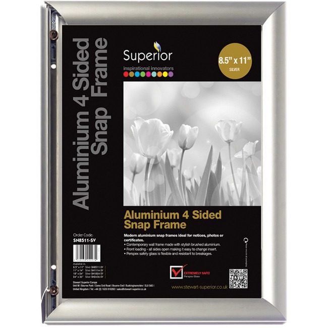 Stewart Superior Seco Snapframe Almnm 8.5X11 Svr SSCSN8511SV
